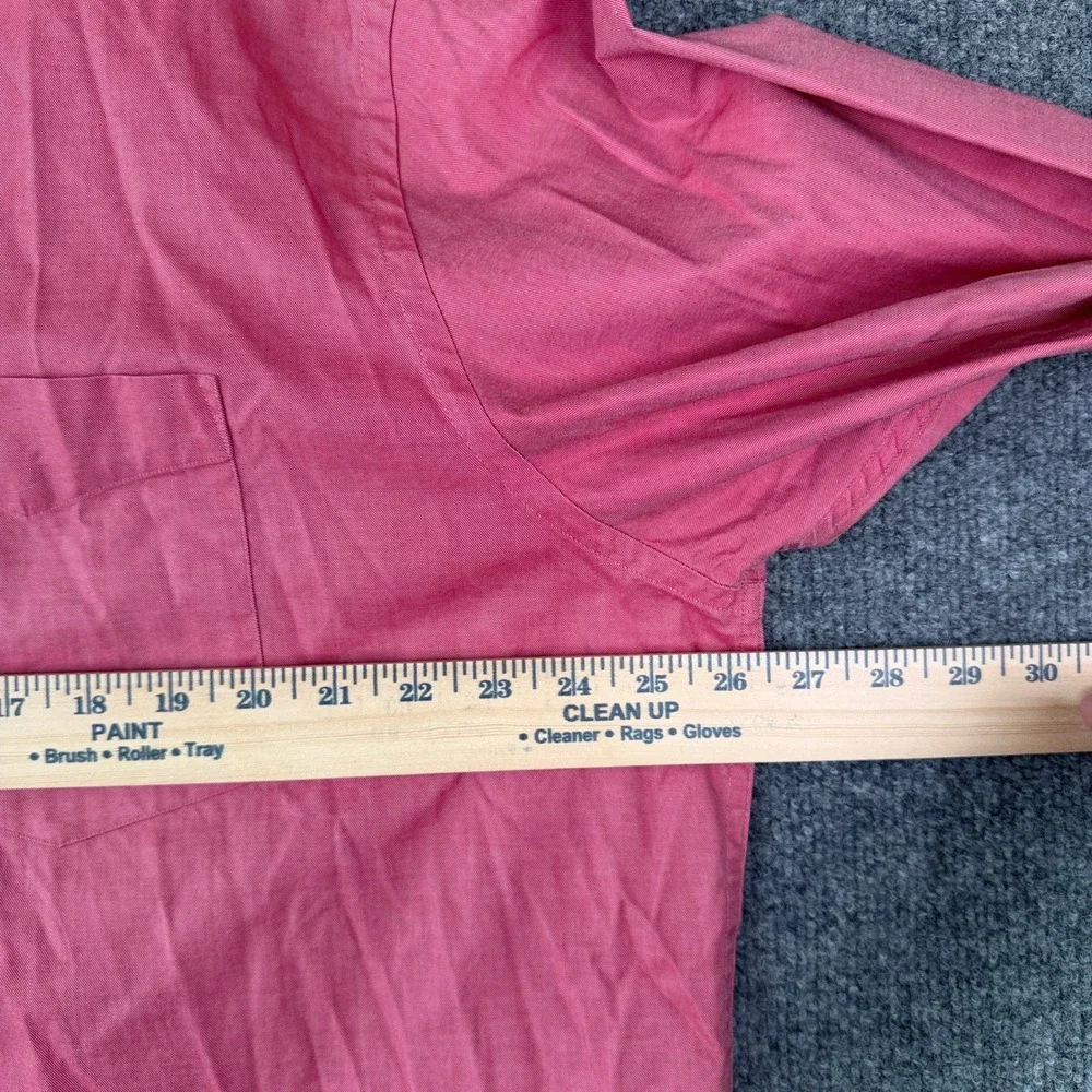 Banana Republic Shirt Mens 17 XL Pink Red Long Sleeve Button Up Cotton